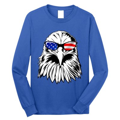 Eagle Sunglasses 4th Of July American Flag Long Sleeve Shirt