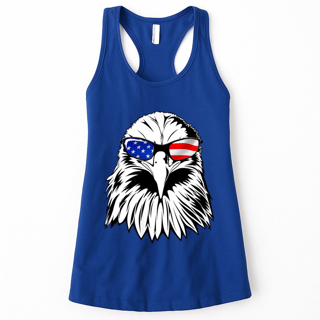 Eagle Sunglasses 4th Of July American Flag Womens Tank Top