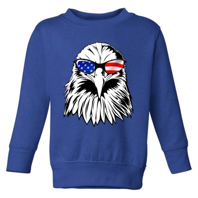 Eagle Sunglasses 4th Of July American Flag Toddler Sweatshirt