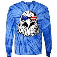 Eagle Sunglasses 4th Of July American Flag Tie-Dye Long Sleeve Shirt