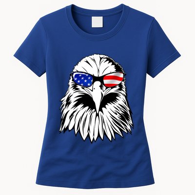 Eagle Sunglasses 4th Of July American Flag Womens T-Shirt