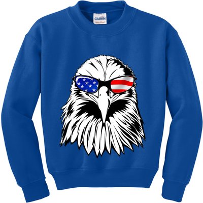 Eagle Sunglasses 4th Of July American Flag Kids Sweatshirt