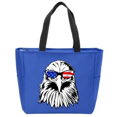 Eagle Sunglasses 4th Of July American Flag Zip Tote Bag