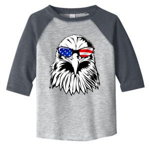 Eagle Sunglasses 4th Of July American Flag Toddler Fine Jersey T-Shirt