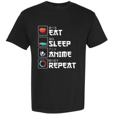 Eat Sleep Anime Repeat Funny Manga Otaku Girls Boys Anime Garment-Dyed Heavyweight T-Shirt