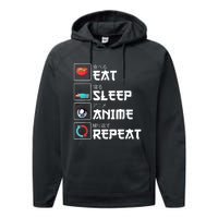 Eat Sleep Anime Repeat Funny Manga Otaku Girls Boys Anime Performance Fleece Hoodie