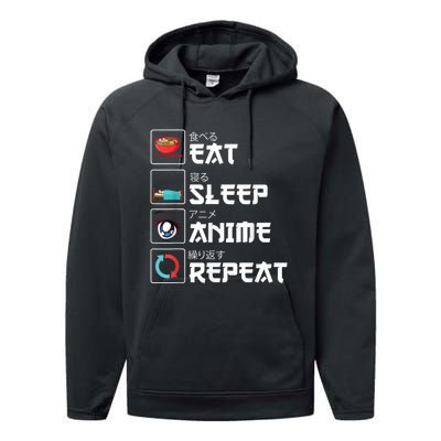 Eat Sleep Anime Repeat Funny Manga Otaku Girls Boys Anime Performance Fleece Hoodie