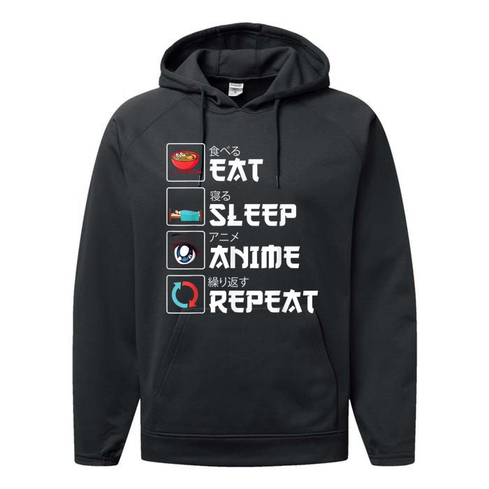 Eat Sleep Anime Repeat Funny Manga Otaku Girls Boys Anime Performance Fleece Hoodie