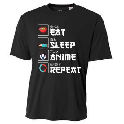 Eat Sleep Anime Repeat Funny Manga Otaku Girls Boys Anime Cooling Performance Crew T-Shirt