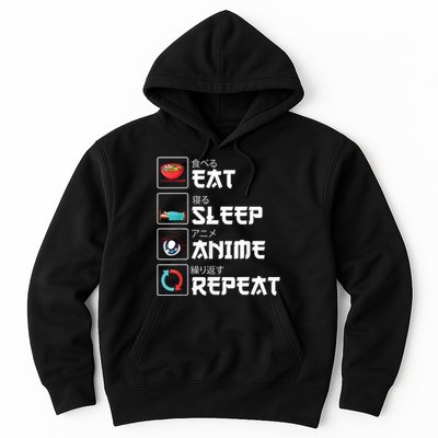 Eat Sleep Anime Repeat Funny Manga Otaku Girls Boys Anime Hoodie