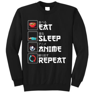 Eat Sleep Anime Repeat Funny Manga Otaku Girls Boys Anime Sweatshirt