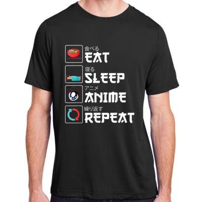 Eat Sleep Anime Repeat Funny Manga Otaku Girls Boys Anime Adult ChromaSoft Performance T-Shirt