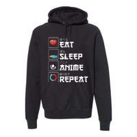 Eat Sleep Anime Repeat Funny Manga Otaku Girls Boys Anime Premium Hoodie