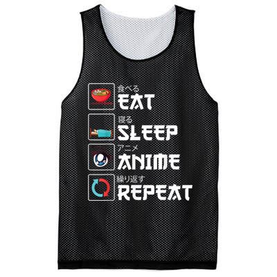 Eat Sleep Anime Repeat Funny Manga Otaku Girls Boys Anime Mesh Reversible Basketball Jersey Tank