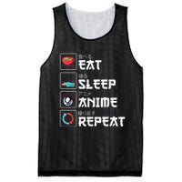 Eat Sleep Anime Repeat Funny Manga Otaku Girls Boys Anime Mesh Reversible Basketball Jersey Tank