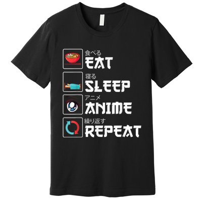 Eat Sleep Anime Repeat Funny Manga Otaku Girls Boys Anime Premium T-Shirt