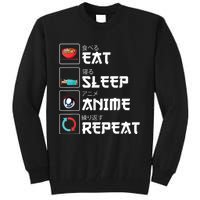 Eat Sleep Anime Repeat Funny Manga Otaku Girls Boys Anime Tall Sweatshirt