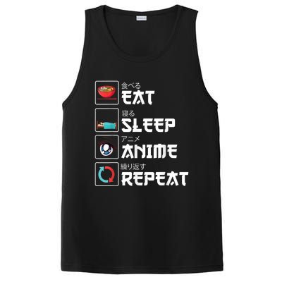 Eat Sleep Anime Repeat Funny Manga Otaku Girls Boys Anime PosiCharge Competitor Tank