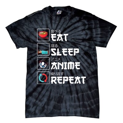 Eat Sleep Anime Repeat Funny Manga Otaku Girls Boys Anime Tie-Dye T-Shirt