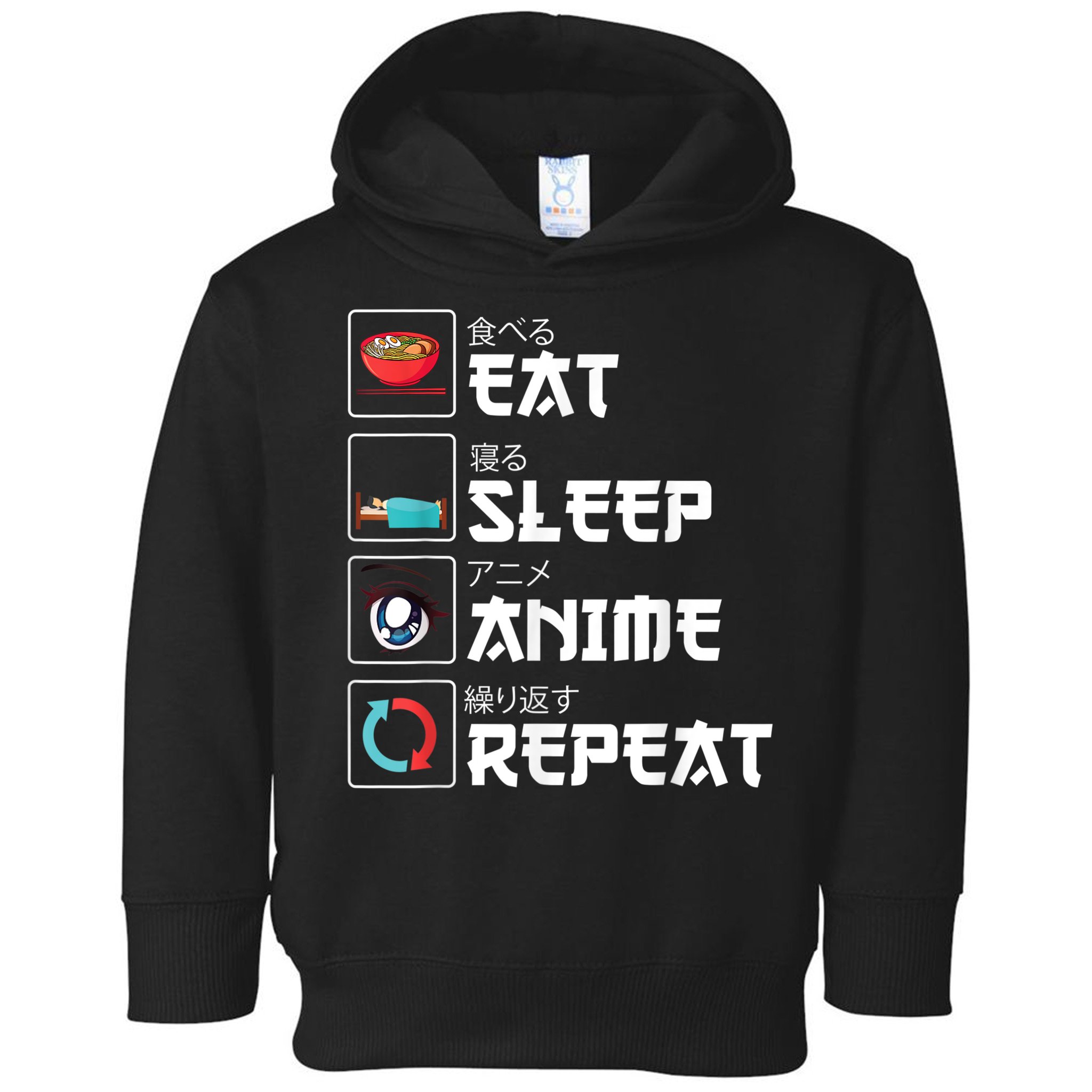 Eat Sleep Anime Repeat Funny Manga Otaku Girls Boys Anime Toddler Hoodie