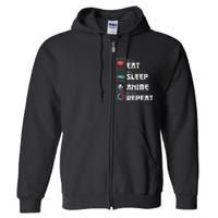 Eat Sleep Anime Repeat Funny Manga Otaku Girls Boys Anime Full Zip Hoodie