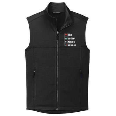 Eat Sleep Anime Repeat Funny Manga Otaku Girls Boys Anime Collective Smooth Fleece Vest