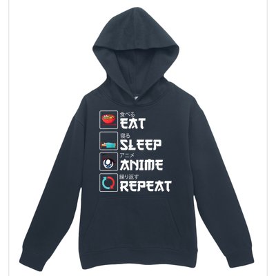 Eat Sleep Anime Repeat Funny Manga Otaku Girls Boys Anime Urban Pullover Hoodie