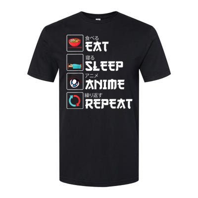 Eat Sleep Anime Repeat Funny Manga Otaku Girls Boys Anime Softstyle® CVC T-Shirt