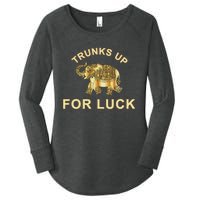 Elephant Spirit Animal Totem Trunks Up For Good Luck Lucky Women's Perfect Tri Tunic Long Sleeve Shirt