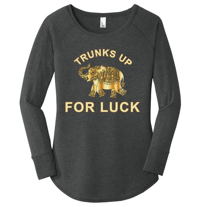 Elephant Spirit Animal Totem Trunks Up For Good Luck Lucky Women's Perfect Tri Tunic Long Sleeve Shirt