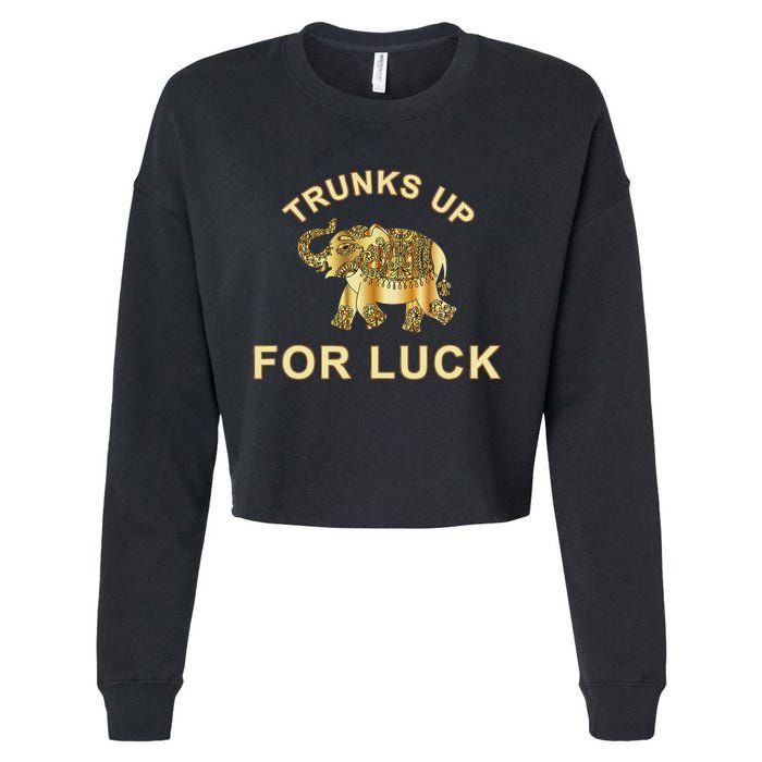 Elephant Spirit Animal Totem Trunks Up For Good Luck Lucky Cropped Pullover Crew