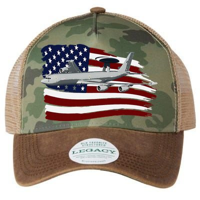 E3 Sentry Awacs Plane Us Flag Usa Legacy Tie Dye Trucker Hat