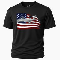 E3 Sentry Awacs Plane Us Flag Usa Cooling Performance Crew T-Shirt