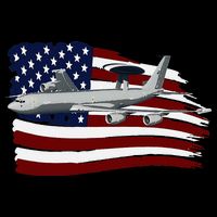 E3 Sentry Awacs Plane Us Flag Usa Cooling Performance Crew T-Shirt