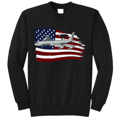 E3 Sentry Awacs Plane Us Flag Usa Sweatshirt