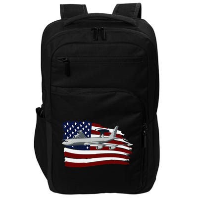 E3 Sentry Awacs Plane Us Flag Usa Impact Tech Backpack