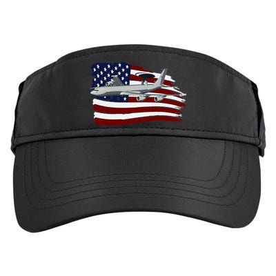 E3 Sentry Awacs Plane Us Flag Usa Adult Drive Performance Visor