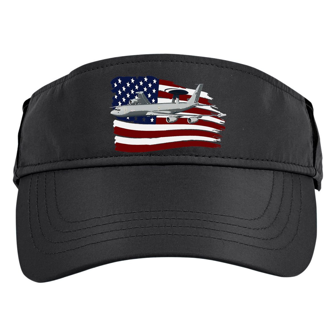 E3 Sentry Awacs Plane Us Flag Usa Adult Drive Performance Visor