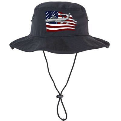 E3 Sentry Awacs Plane Us Flag Usa Bucket Hat