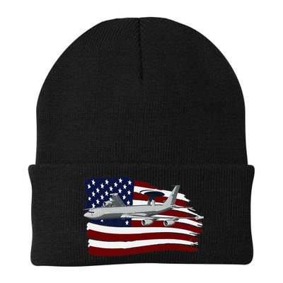 E3 Sentry Awacs Plane Us Flag Usa Beanie