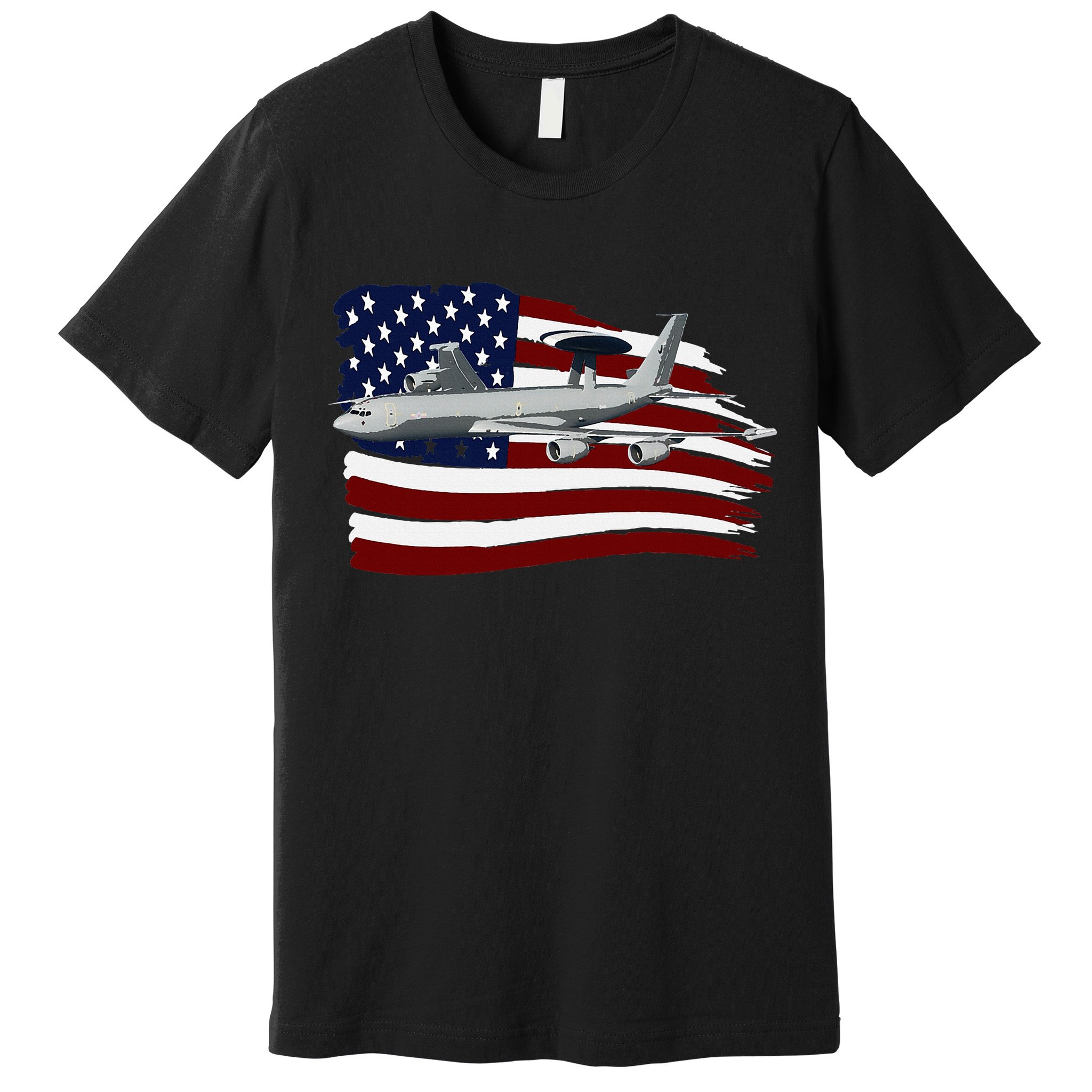 E3 Sentry Awacs Plane Us Flag Usa Premium T-Shirt