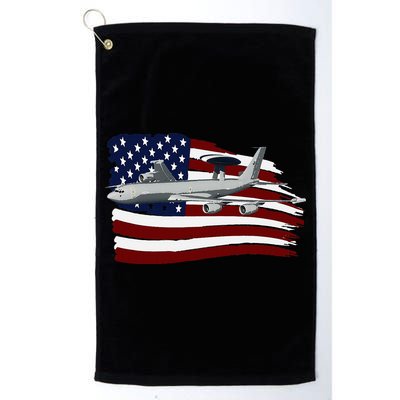 E3 Sentry Awacs Plane Us Flag Usa Golf Towel