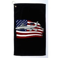 E3 Sentry Awacs Plane Us Flag Usa Golf Towel