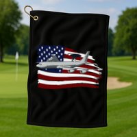 E3 Sentry Awacs Plane Us Flag Usa Golf Towel