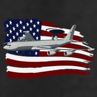 E3 Sentry Awacs Plane Us Flag Usa Golf Towel