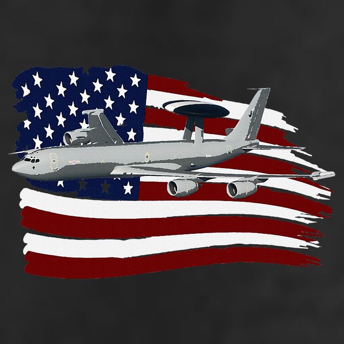E3 Sentry Awacs Plane Us Flag Usa Golf Towel