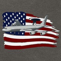 E3 Sentry Awacs Plane Us Flag Usa Cotton Canvas Backpack