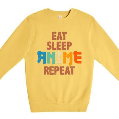 Eat Sleep Anime Repeat Anime Japanese Premium Crewneck Sweatshirt