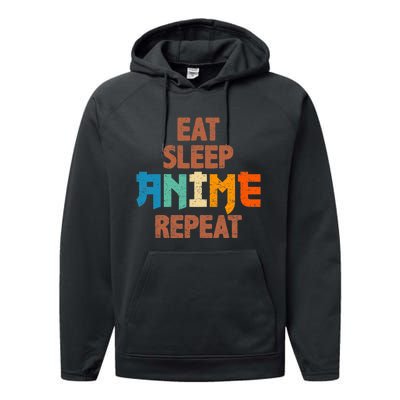 Eat Sleep Anime Repeat Anime Japanese Performance Fleece Hoodie