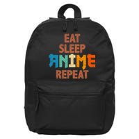 Eat Sleep Anime Repeat Anime Japanese 16 in Basic Backpack